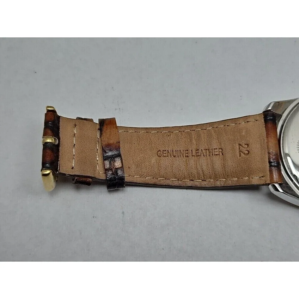 Juicy Couture Brown Dial Fluted Bezel Leather Strap Quartz Watch New Battery